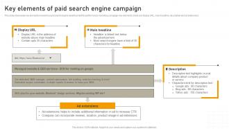 Key Elements Of Paid Search Engine Campaign Online Advertisement Campaign MKT SS V