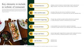 Key Elements To Include In Website Of Restaurant Strategies To Increase Footfall And Online