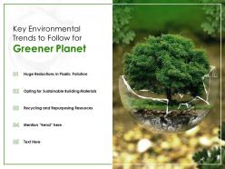 Key environmental trends to follow for greener planet