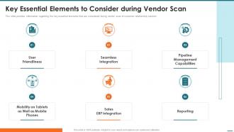 Key Essential Elements To Consider During Vendor Scan Crm Digital Transformation Toolkit