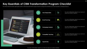 Key Essentials Of CRM Transformation Program Checklist Digital Transformation Driving Customer