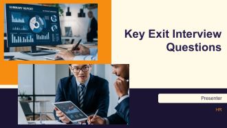 Key Exit Interview Questions PPT Template AT