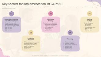 Key Factors For Implementation Of Iso 9001