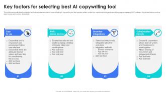 Key Factors For Selecting Best AI Copywriting AI Content Generator Platform AI SS V