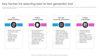 Key Factors For Selecting Best AI Text Generator Tool Deploying AI Writing Tools For Effective AI SS V