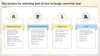 Key Factors For Selecting Best AI Text To Image Convertor Comprehensive Guide On AI ChatGPT SS V