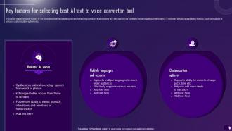 Key Factors For Selecting Best Ai Text To Voice Convertor Comprehensive Guide On Ai Text Generator AI SS
