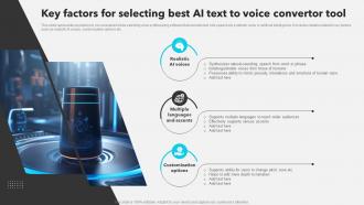 Key Factors For Selecting Best AI Text To Voice Convertor Tool AI Copywriting Tools AI SS V