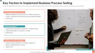 Key Factors To Implement Business Process Testing