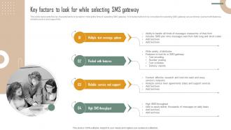 Key Factors To Look For While Selecting SMS Gateway Ppt File Backgrounds