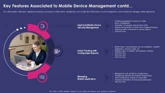 Key Features Associated To Mobile Device Management Enterprise Mobile Security For On Device