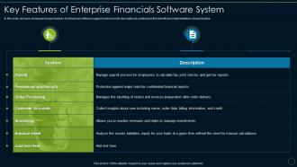 Key features enterprise financials software accounting and financial transformation toolkit