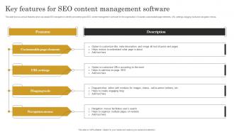 Key Features For Seo Content Seo Content Plan To Improve Website Traffic Strategy SS V