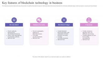 Key Features Of Blockchain Technology In Business