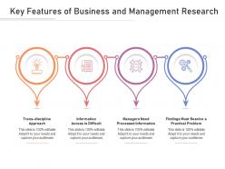 Key features of business and management research