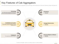 Key features of cab aggregators cab services investor funding elevator ppt pictures