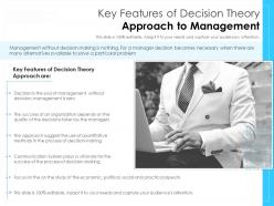 Key features of decision theory approach to management