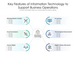 Key features of information technology to support business operations