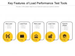 Key features of load performance test tools