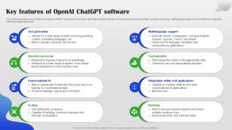 Key Features Of OpenAI Chatgpt Software AI Chatbot For Different Industries AI SS