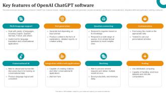 Key Features Of OpenAI ChatGPT Software OpenAI ChatGPT To Transform Business ChatGPT SS
