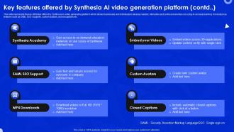 Key Features Offered By Synthesia AI Video Generation Platform AI SS Professional Compatible