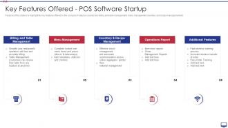 Key Features Offered POS Software Startup Ppt Model Display