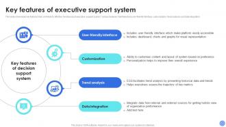 Key Features Support System Decision Support System For Driving Organizational Excellence AI SS
