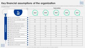 Key Financial Assumptions Of The Organization Healthcare Business Plan BP SS