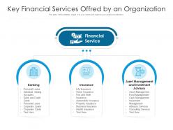 Key financial services offred by an organization