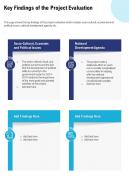 Key findings of the project evaluation presentation report infographic ppt pdf document