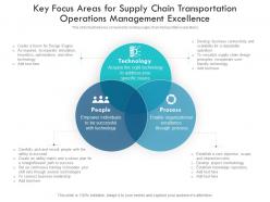 Key focus areas for supply chain transportation operations management excellence