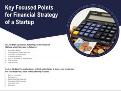 Key focused points for financial strategy of a startup