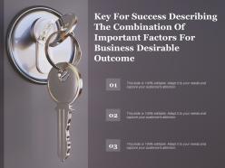 Key for success describing the combination of important factors for