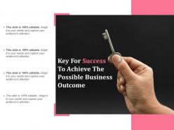 Key for success to achieve the possible business outcome