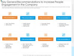 Key general recommendations tools recommendations increasing people engagement ppt icons