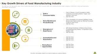 Key Growth Drivers Of Food Manufacturing Industry Industry Overview Of Food