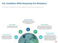 Key guidelines while reopening the workplace ppt powerpoint presentation ideas