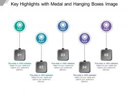 Key Highlights With Medal And Hanging Boxes Image