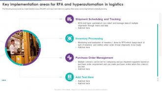 Key Implementation Areas For RPA And Hyperautomation In Logistics Ppt Ideas Format Ideas