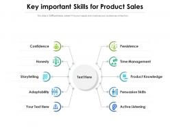 Key important skills for product sales