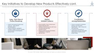 Key initiatives to develop new products effectively managing product launch