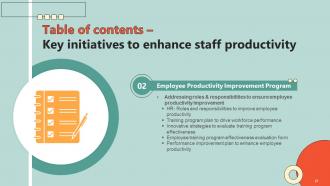 Key Initiatives To Enhance Staff Productivity Powerpoint Presentation Slides Colorful Slides