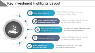Key investment highlights layout example of ppt