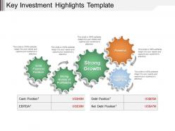 Key investment highlights template example of ppt
