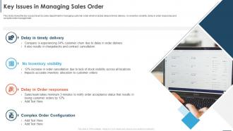 Key Issues In Managing Sales Order Automating Sales Processes To Improve Revenues