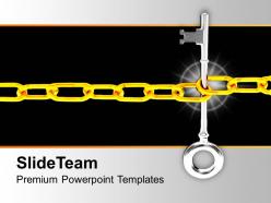 Key locked with chain security powerpoint templates ppt themes and graphics 0113