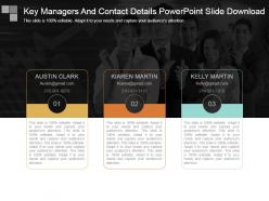 Key Managers And Contact Details Powerpoint Slide Download