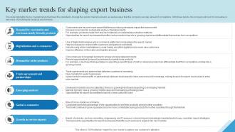 Key Market Trends For Shaping Export Business Outbound Trade Business Plan BP SS