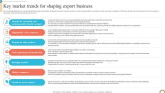 Key Market Trends For Shaping Foreign Trade Business Plan BP SS